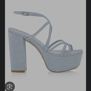 Stuart Weitzman Denim Blue Platform Sandals